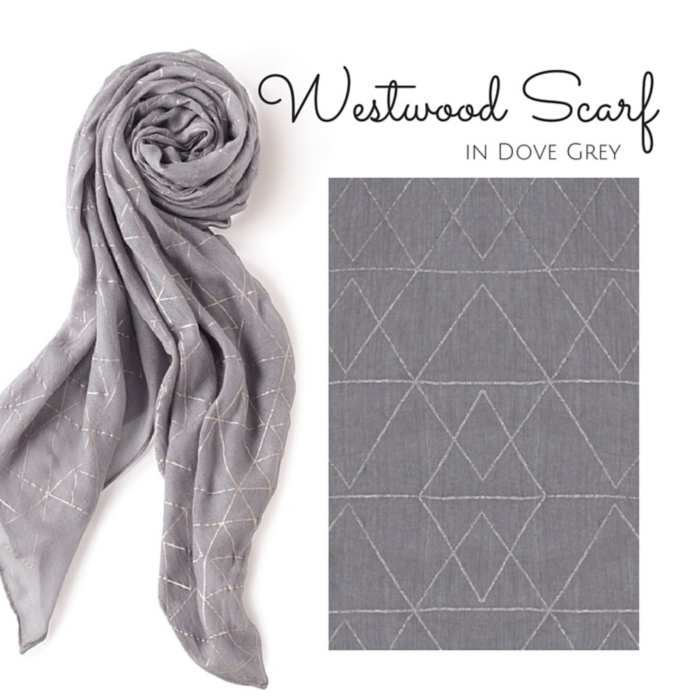 Stella & Dot Westwood Scarf in Dove Grey Metallic